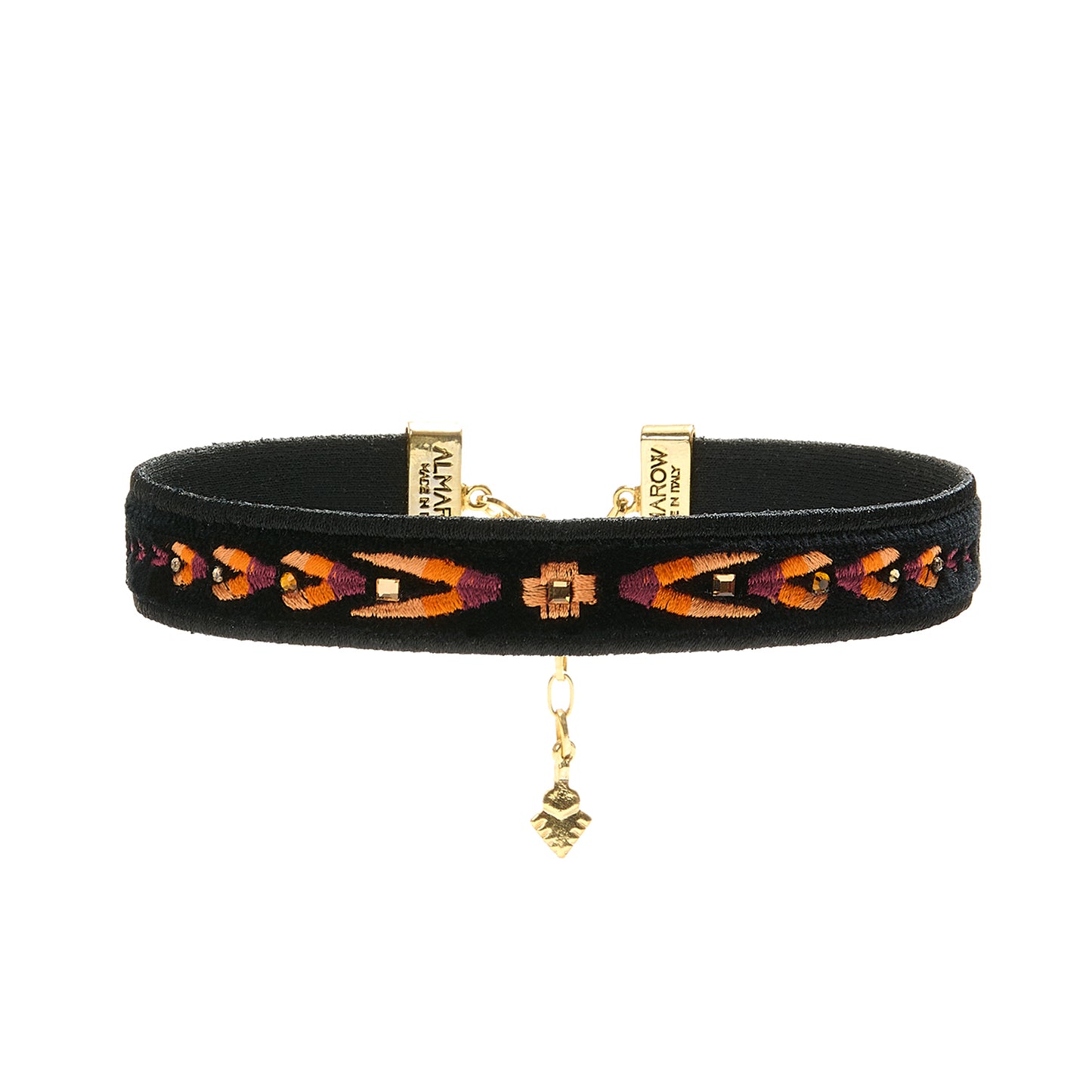 DAISY Velvet Choker with Couture Embroidery