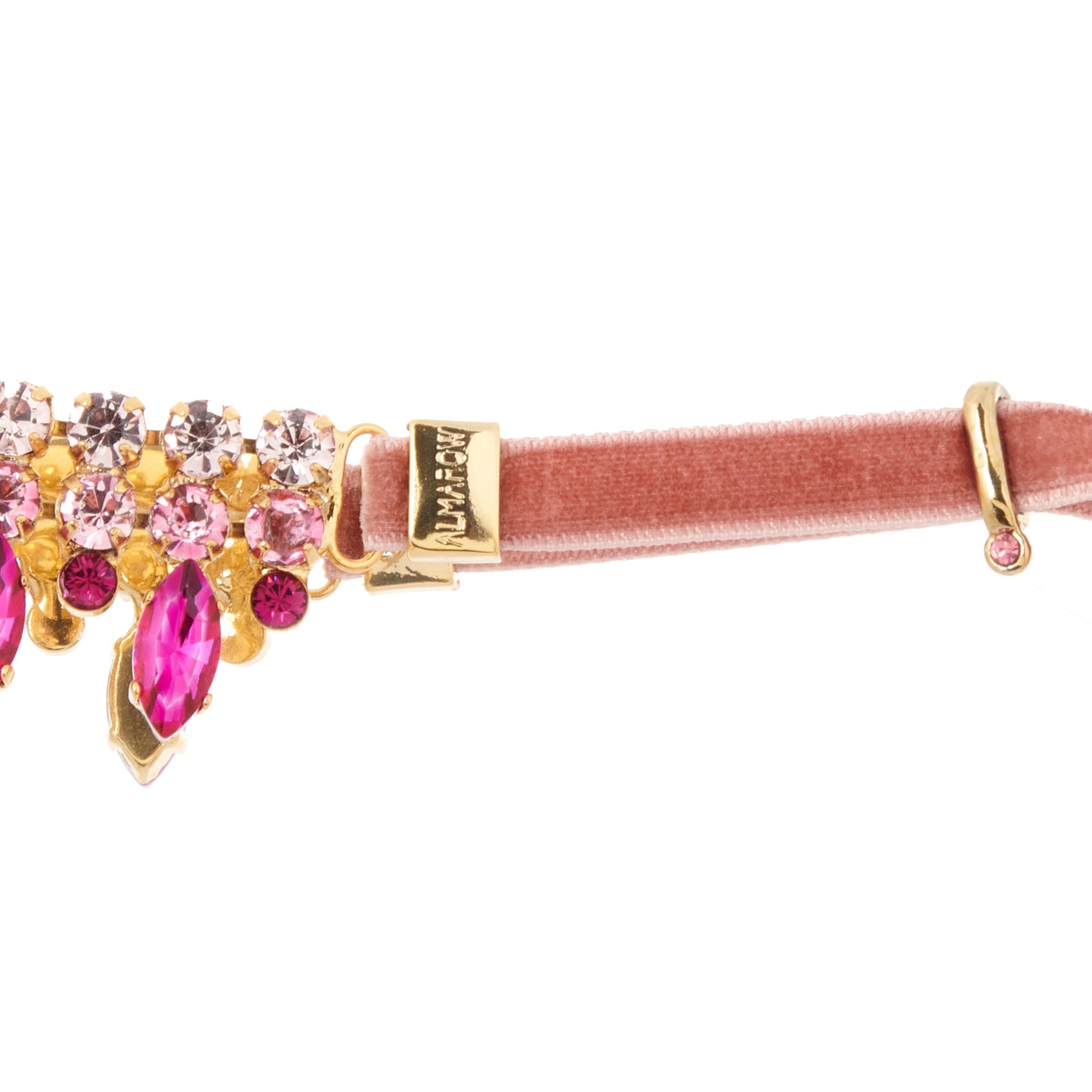 GIGI XL Velvet Choker with Crystals 18k gold setting