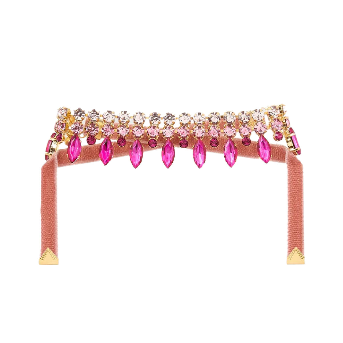 GIGI XL Velvet Choker with Crystals 18k gold setting