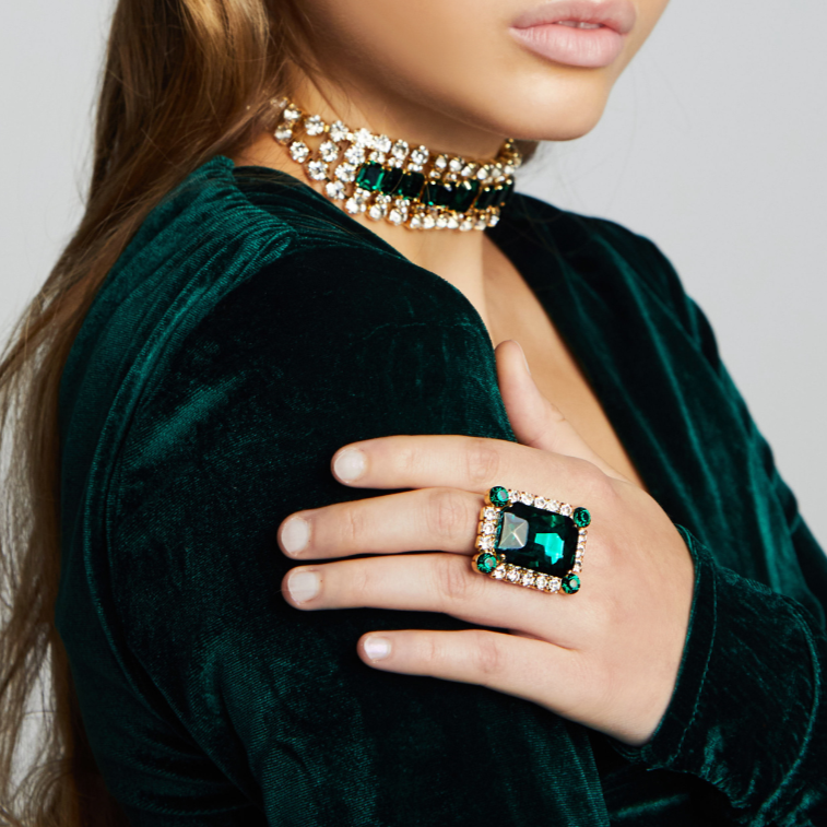 Lina Crystal Cocktail Ring